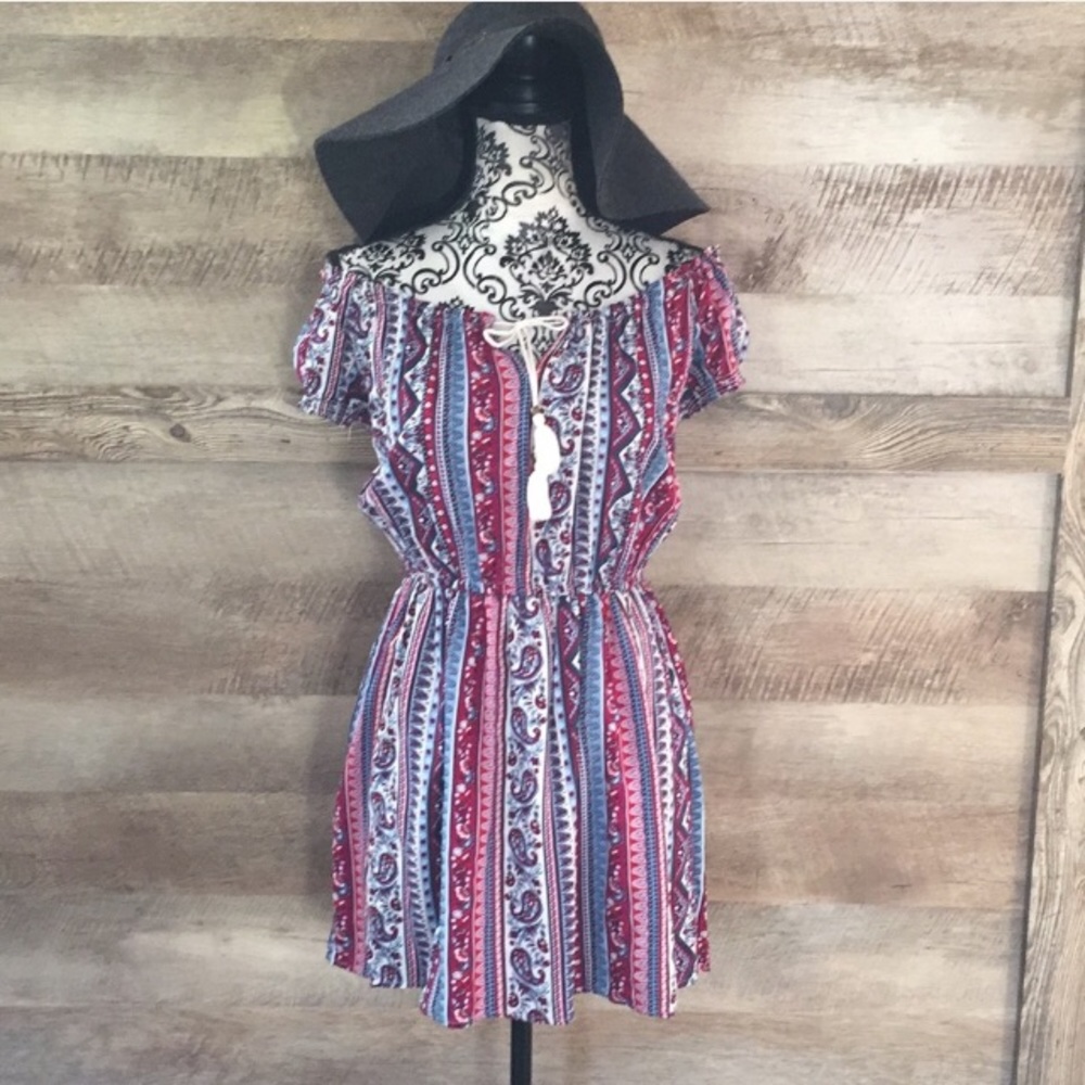 Boho Lightweight Off Shoulder Summer Dress - Picture 5 of 5